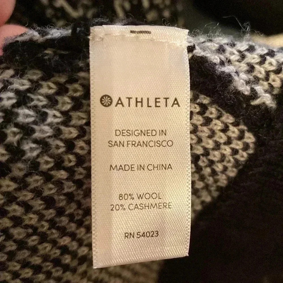 Athleta extra long black/white open cardigan - small - wool/cashmere blend - Picture 3 of 9